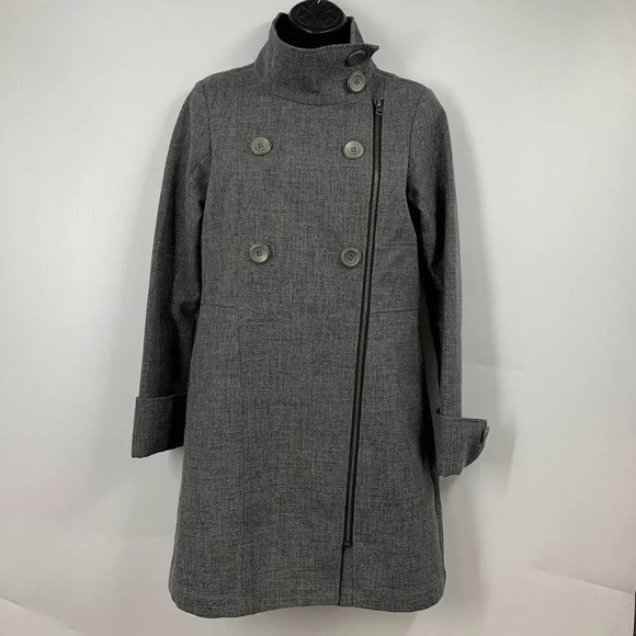 Prana Women's‎ Sutherland Button Down Gravel Grey Rain Repel Jacket Trench SZ XS - Picture 1 of 14